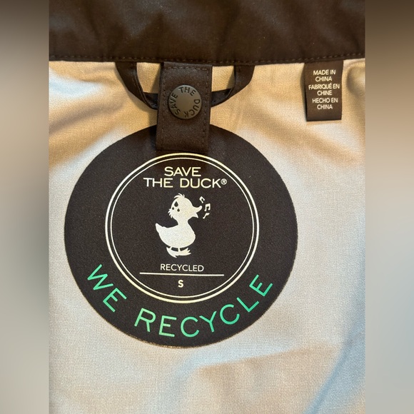 NWT sz S Save the Duck black light coat raincoat mid length lightweight hooded - Picture 6 of 8